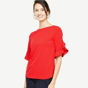 NWT Ann Taylor ruffle sleeve top